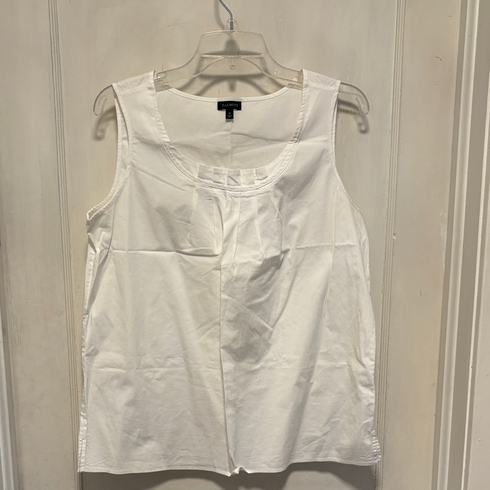 Talbots Classic White Cotton And Spandex Blend Tank Top 12